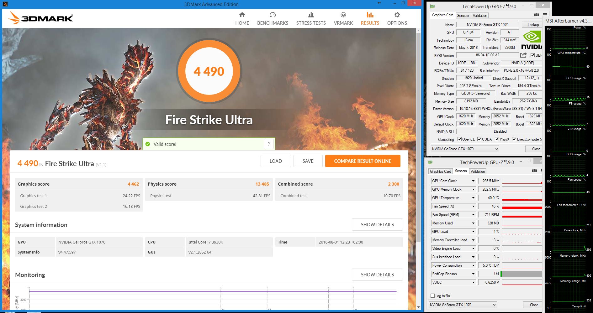 3dmark GTX 1070 X4